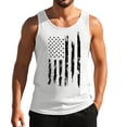 thumbnail image 2 of Men's USA Flag Muscle Tank Top with Distressed Print and Sleeveless Design Featuring Rugged Vintage Style for 4th of July Celebrations Memorial Day White XXL, 2 of 4