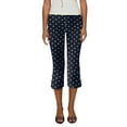 thumbnail image 2 of Capri Pants for Women Cute Y2K Polka Dots Split Flared Elastic Waist Bowknot Casual Capris Cropped Pants, 2 of 8