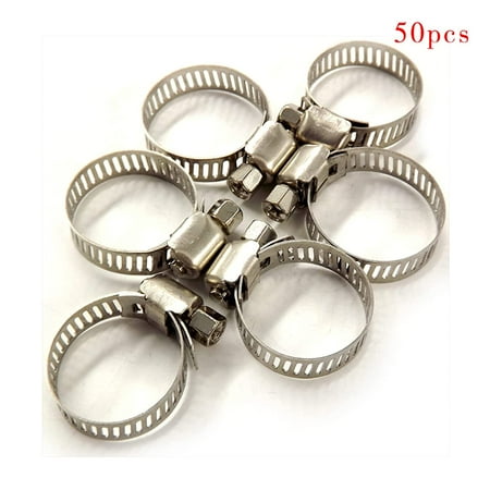 

EPOTOOR 50-Pack 3/4 in-1 in Adjustable Stainless Steel Worm Drive Hose Clamps Fuel Line Hose Clamps Assortment Kit for Plumbing Automotive and Mechanical Applications