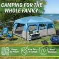 thumbnail image 4 of Wakeman Outdoors 12 Person Large Camping Tent - Tall Family Cabin Shelter with Room Dividers, Blue, 4 of 9