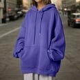 thumbnail image 2 of Gyexs Sweatshirt for Women Plus Size Hoodie Y2k Cozy Pullover Long Sleeve Pullover Oversized Fall Winter Outerwear Clothes, Light Purple, Size XXL, 2 of 5