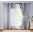 thumbnail image 1 of WARM HOME DESIGNS Pair of 2 Extra Large 108" (Width) X 100" (Length) Wall to Wall Sheer Silver Room Divider Curtains with 2 Matching Tie-Backs. Total Width is 216 Inches (18 feet). K Silver 108x100, 1 of 5