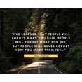 thumbnail image 2 of ArtsyQuotes 32x26 Black Ornate Wood Framed with Double Matting Museum Art Print Titled - Maya Angelou Quote: People Will Never Forget, 2 of 4