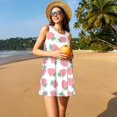 thumbnail image 3 of Balery Strawberry Vestidos de verano para mujer con estampado: vestido holgado sin mangas, vestido playero informal y cómodo para días calurosos., 3 of 7