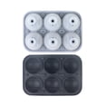 thumbnail image 2 of Baseball Ice Cube Tray with 6 Ball Compartments for Cocktails Soda and Summer Drinks Reusable Plastic Kitchen Freezer Mold, 2 of 6