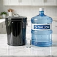 thumbnail image 2 of Plexon 5 Gallon Small Metal Trash Can with Lid Outdoor Galvanized Steel Bucket with Lid 5 Gal Storage Can for Dog Food Bird Seed Storage Container Rodent Pet Proof, Black, 2 of 9