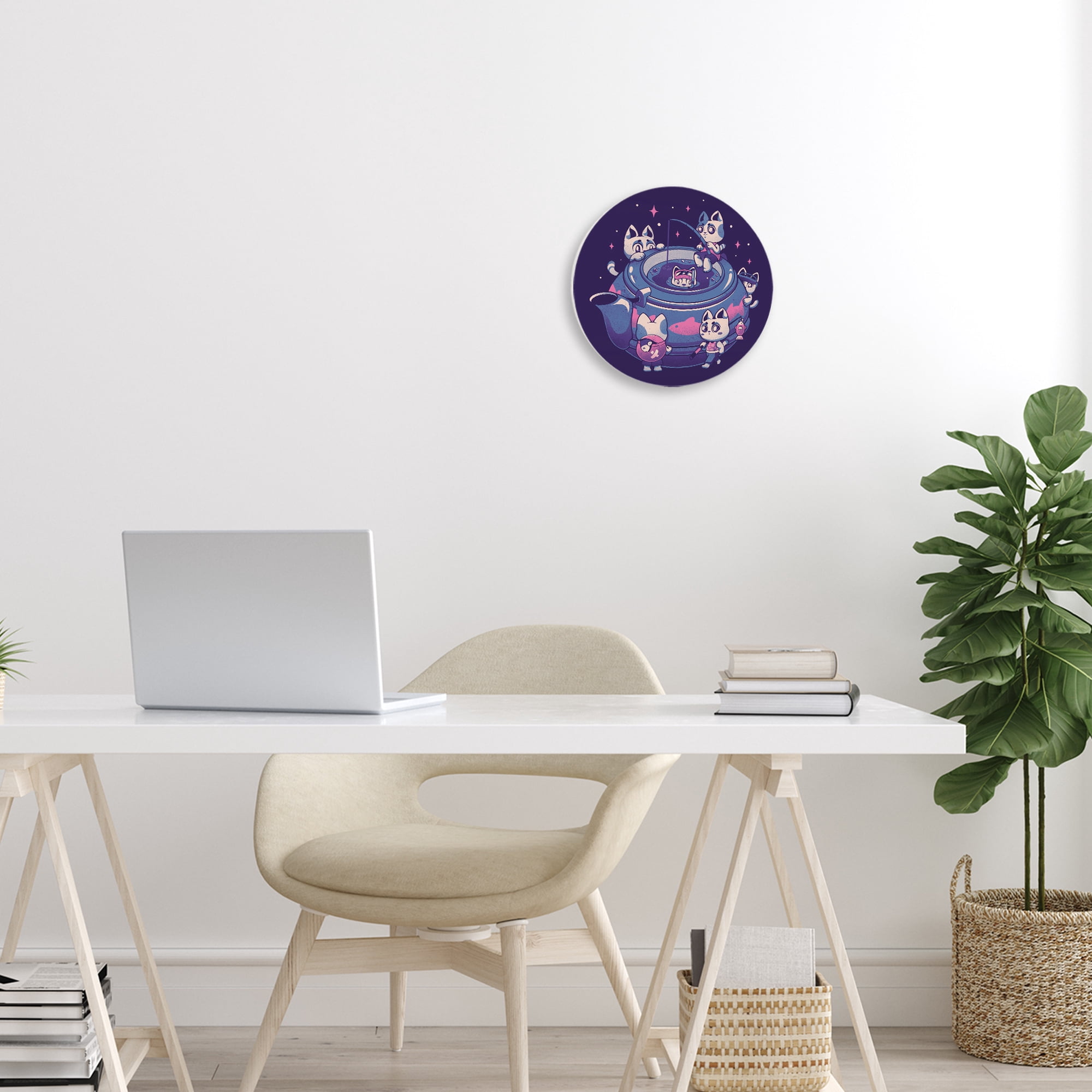 Stupell Industries Teapot Cats Having Fun Circular Wall Plaque, design by EduEly Designs