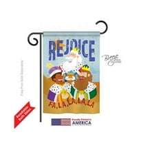Breeze Decor 64130 Nativity Fa La La Rejoice 2-Sided Impression Garden Flag - 13 x 18.5 in.