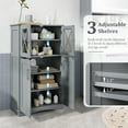 thumbnail image 6 of Giantex Bathroom Floor Storage Cabinet, Freestanding Linen Cabinet w/3 Adjustable Shelves, Grey, 6 of 9