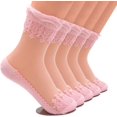 thumbnail image 1 of LAICAIW Chaussettes Baroques Ultra-Fines Transparentes en Dentelle pour Femmes 5 Paires, 1 of 4