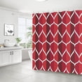 thumbnail image 2 of Red Geometric Shower Curtain, Waterproof Design and Polyester, Quick-Drying, Weighted Hem, Red Fabric Shower Curtains Set for Bathroom W 72 x H 72, Durable and Washable with 12 Hooks, 2 of 6