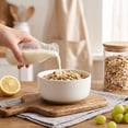 thumbnail image 3 of Vesteel Ceramic Bowls Set of 6, 18oz Stoneware Soup Bowls for Home Kitchen, Porcelain Bowl for Soup Pasta Salad Oatmeal, Microwave, Dishwasher and Freezer Safe, Speckled White, 3 of 8