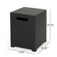 thumbnail image 3 of Reign Metal Outdoor Tank Holder Side Table, Dark Gray, 3 of 7