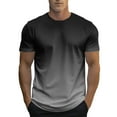 thumbnail image 2 of Mens Shirts Men Shirts Men Summer Casual Pullover Round Collar Gradient Short Sleeve Blouse Shirt Dark Gray S, 2 of 5