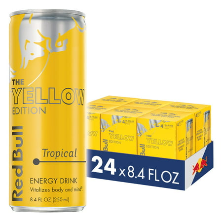 (24 Cans) Red Bull Energy Drink, Tropical, Yellow Edition, 8.4 fl