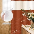 thumbnail image 3 of No Hook Shower Curtain, Japanese Style Shower Curtains for Bathroom with See Through Top Window, Vintage Art Cranes Ocean Wave Red Waterproof & Washable Bath Curtain Small Stall 36"x78", 3 of 9