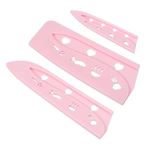 Uxcell Plastic Safety Knife Cover Sleeves Set, Universal Blade Covers Knife Guard Protector for Kitchen Bar Pink