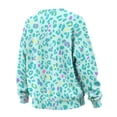 thumbnail image 5 of SCRAWLGOD Blue Leopard Print Womens Oversized Sweatshirts Crewneck Long Sleeve Tops Polyester Cozy Pullover Fall Fashion Clothes with Pockets, XXL, 5 of 7