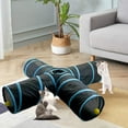 thumbnail image 4 of Túneles para gatos de interior, túnel de juguete plegable para gatos, pelota con campana para que jueguen los cachorros, gatitos y conejos, 4 of 7