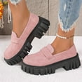 thumbnail image 3 of Womens Slip on Loafers & Casual Shoes Fashion Suede Platform Heel Penny Loafer Walking Shoes, 3 of 8