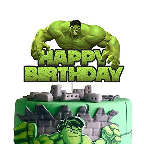 Hulk Happy Birthday Cake Topper Baby Shower Avengers Green