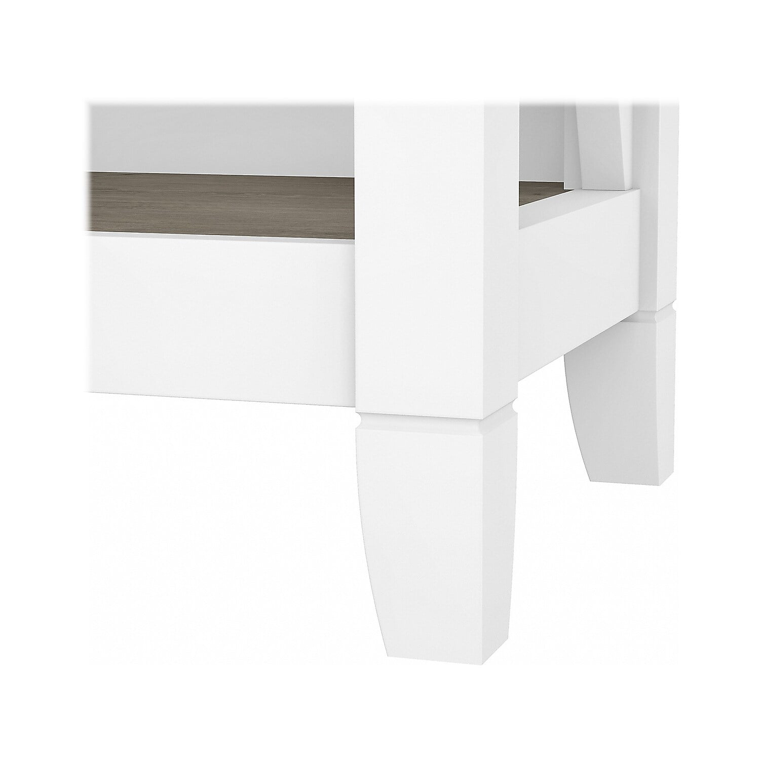 Bush Furniture Key West Tall 5 Shelf Bookcase, Set of 2, Pure White & Shiplap Gray