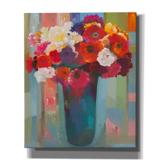 Epic Graffiti 'Bright Bouquet' by Hooshang Khorasani, Canvas Wall Art, 20"x24"