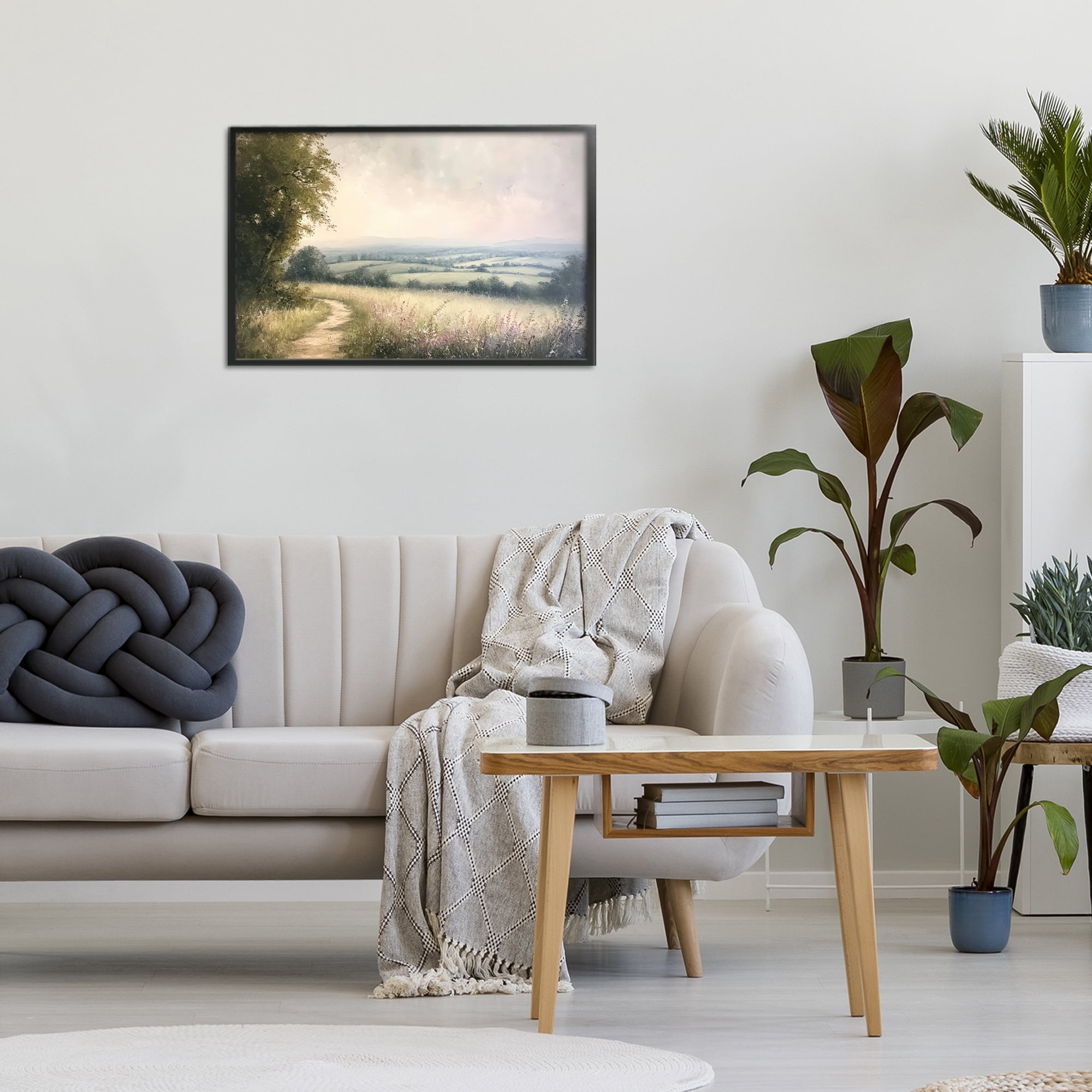 Stupell Industries Rolling Farmlands in Distance Black Framed Giclee Art, design by Petal Prints Design