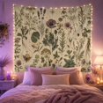 thumbnail image 2 of Botanical Illustrations with Butterfly on Parchment, Serene Vintage for Nature Lovers, Celestial Botanical Art, Housewarming Gift Tapestry Wall Hanging for Bedroom and Living Room, 2 of 7