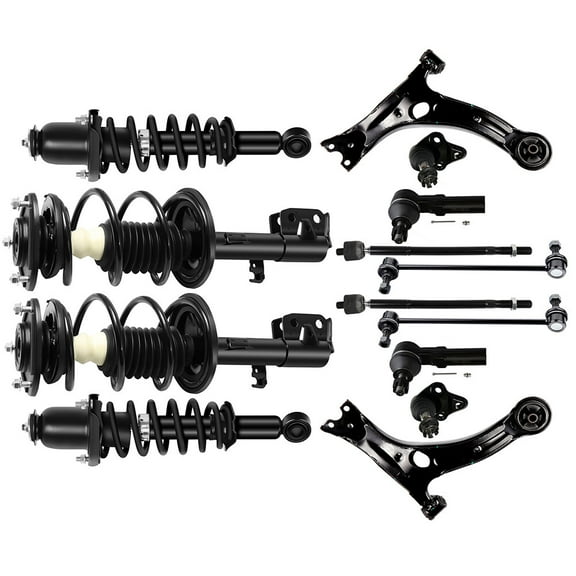 cciyu Struts Kit for 2009-2013 for Toyota Corolla 2011-2013 for Toyota Matrix Front and Rear Pair Complete Strut,Ball Joint,Control Arm,Stabilizer Bar Link,Tie Rod End with 472598 482598 172599R