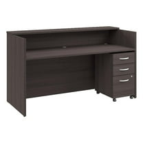 Pemberly Row 72W x 30D Reception Desk w/ Drawers in Storm Gray - Engineered Wood