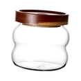 thumbnail image 1 of Tarro de vidrio transparente con tapa de madera para condimentos y alimentos. Hilo de 340ML, 1 of 9