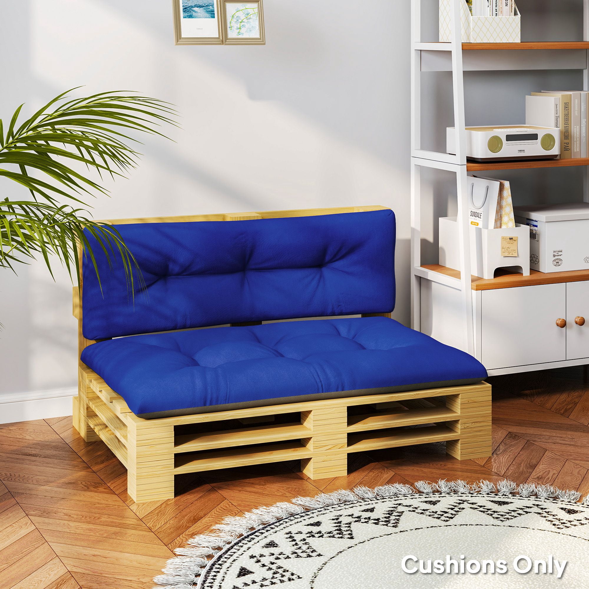 Alvantor 47"Patio Cushions 2 Seater Pallet Cushions 3.9" Bench Cushion for Garden, Patio,Navy Blue