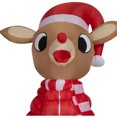 thumbnail image 5 of Christmas Airblown Inflatables Yard Decoration Standing Rudolph in Santa Hat and Scarf, 4.5 ft, 5 of 6