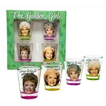 Just Funky JFL-GG-SG4-13708-C Golden Girls Shot Glasses, Set of 4 Perfect for the Golden Girls Drinking Game