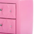 thumbnail image 5 of Bowery Hill Modern 2 Drawer Faux Leather Crystal Tufted Nightstand, 5 of 5