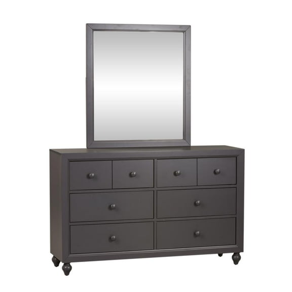 Liberty Furniture Industies, INC Cottage View Dresser & Mirror in Dark Gray