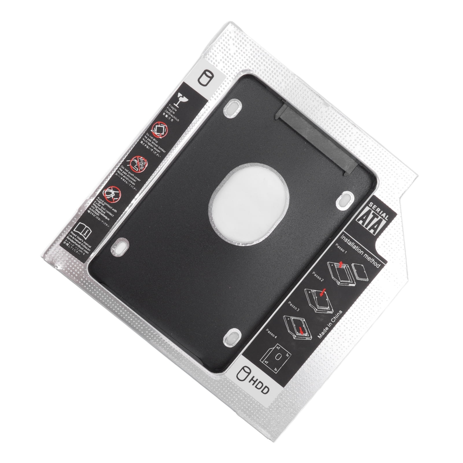 2.5in HDD Caddy Bay, Aluminum Alloy Providing Storage Space  To  2nd SSD HDD Hard Drive Caddy DIY Installation  for Laptop