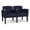 Open House Navy, variant on Belmont Lounge Reception 2 Seat Tandem Seating / Black Steel Legs / Navy Blue
