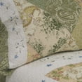 thumbnail image 5 of Laura 100% Cotton 3PC Floral Vermicelli-Quilted Embroidered Patchwork Quilt Set (Full/Queen Size), 5 of 6