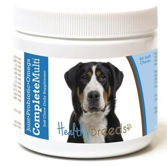 Healthy Breeds 192959009163 Greater Swiss Mountain Dog all in one Multivitamin Soft Chew - 60 Count