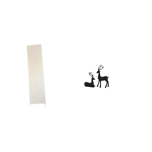 Lámpara De Pie Con Pantalla Y Figura De Ciervo Negro De Resina, Decoración De Mesa Para Estudio O Balcón. Escultura De Animal, Regalo.