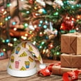 thumbnail image 6 of KLL Christmas Hats for Adults Plush Hamburger Pizza Coke Print Santa Hat Xmas Fluffy Santa Claus Hat for Women Men, 6 of 6