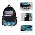 thumbnail image 3 of Lsque Underwater Dolphin Scene Pattern Adult Backpack – Durable & Lightweight PU Canvas Storage Bag , 15” Laptop Compartment, and Multiple Pockets, 3 of 7