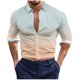 thumbnail image 2 of Blusa y camisa de manga larga con cuello vuelto para hombre, estilo casual, a la moda, con botones estampados, blusa de manga larga con cuello vuelto, camisetas de poliéster para hombre, 2 of 5