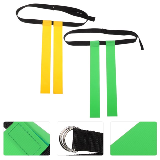 OULII 2Sets Multi Use Football Waist Flag Belt Assorted Colors for Outdoor Football and Rugby Activities