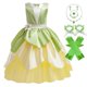 thumbnail image 1 of Tiana-Disfraz de princesa para niña, traje de fiesta de Cosplay, sin mangas, para carnaval, Rana, 2-9T Fivean unisex, 1 of 2