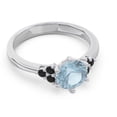 thumbnail image 3 of 2.20 Carat Round Cut Aquamarine & Black Onyx Unique Engagement Ring for Fiancee 14K White Gold Size 9.5 by Diamond-Capitals, 3 of 6