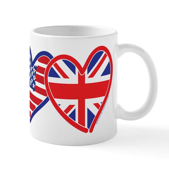 CafePress - American Flag/Union Jack Flag Mugs - 11 oz Ceramic Mug - Novelty Coffee Tea Cup