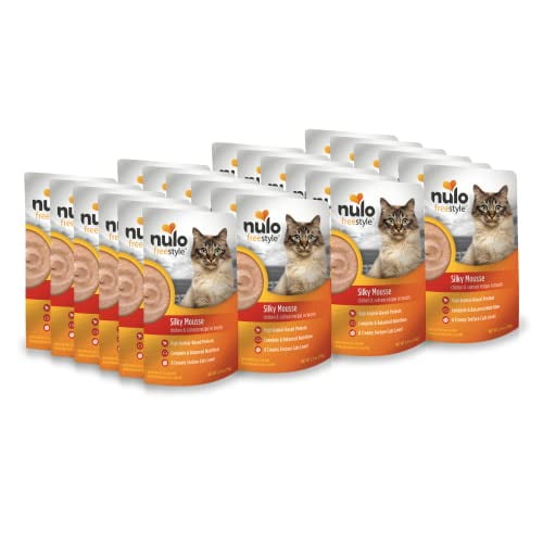 Nulo Freestyle Mousse de Nourriture Humide pour Chat, Texture Lisse comme de la Soie avec Haute Teneur en Protéines pour une Nutrition Complète et Équilibrée, de Votre Chaton à Votre Chat Âgé, 2.8 Onces (Lot de 24)